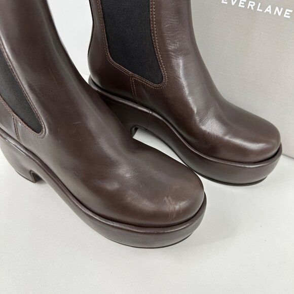 Everlane The Puffa Boot in Dark Brown sz 7.5 Chelsea Ankle 3.25" Chunky Platform - Picture 6 of 10